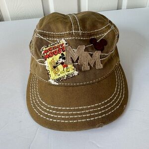 Disney Parks Steam Boat Willie Mickey Mouse Military Style Hat Adjustable Back